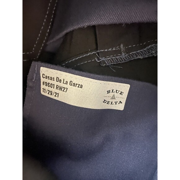Blue Delta  Blue Chino Men’s Pants Jeans 30x29 Baby Blue Thread Made in USA RW27 - Picture 6 of 10